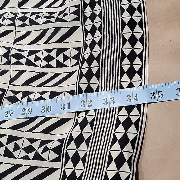 Madewell Size 0 Black and Ivory 100% Silk Geometric Pattern Dress Exc. Used Cond - Picture 11 of 14